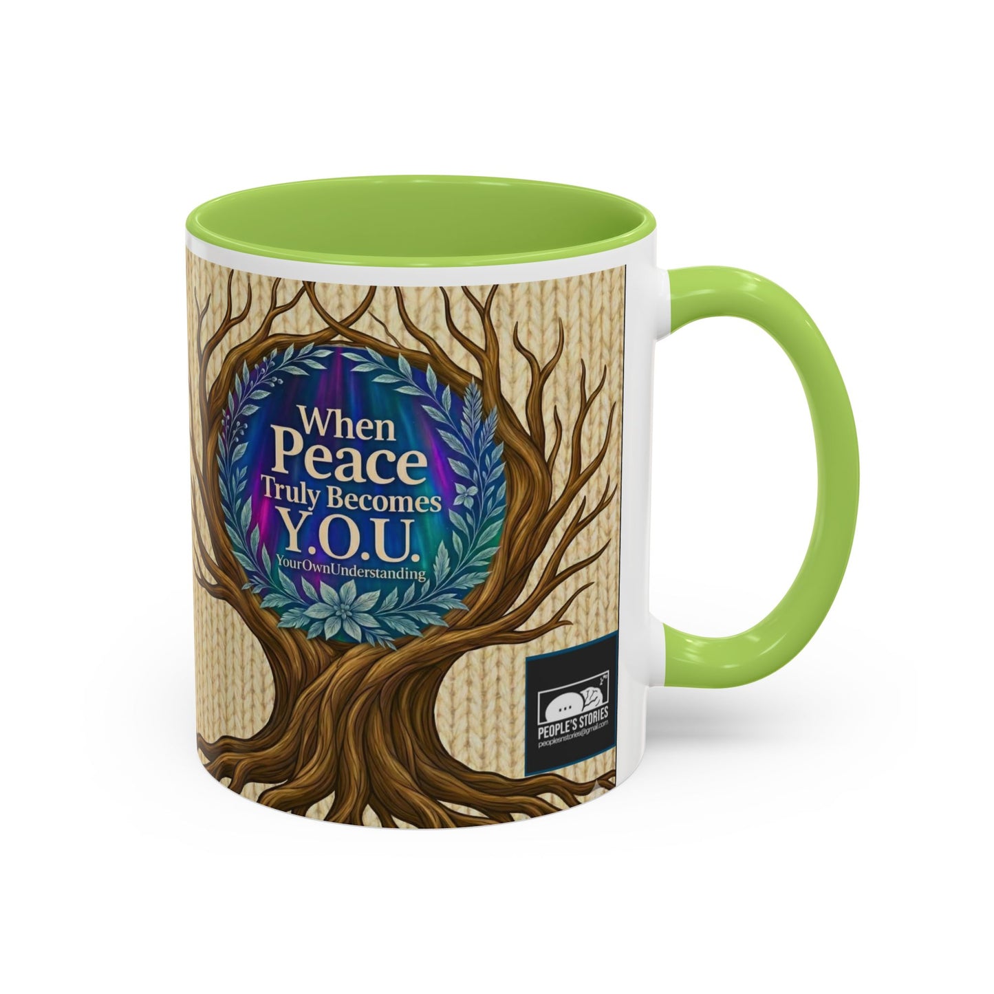 Peace Tree Coffee Mug — "When Peace Truly Becomes Y.O.U." Inspirational Accent Mug