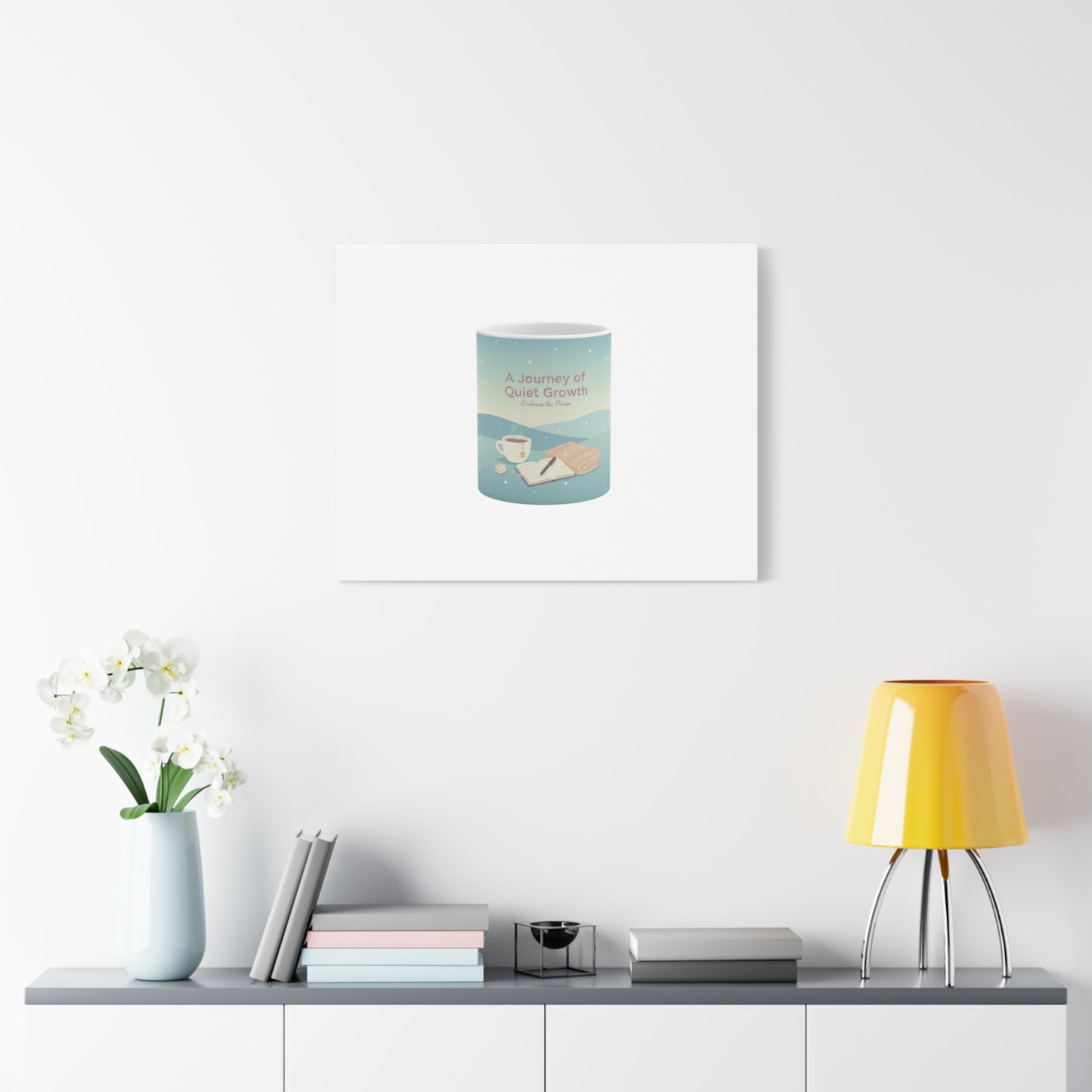 A Journey of Quiet Growth Canvas | mindful goals poster, habit tracker graphic