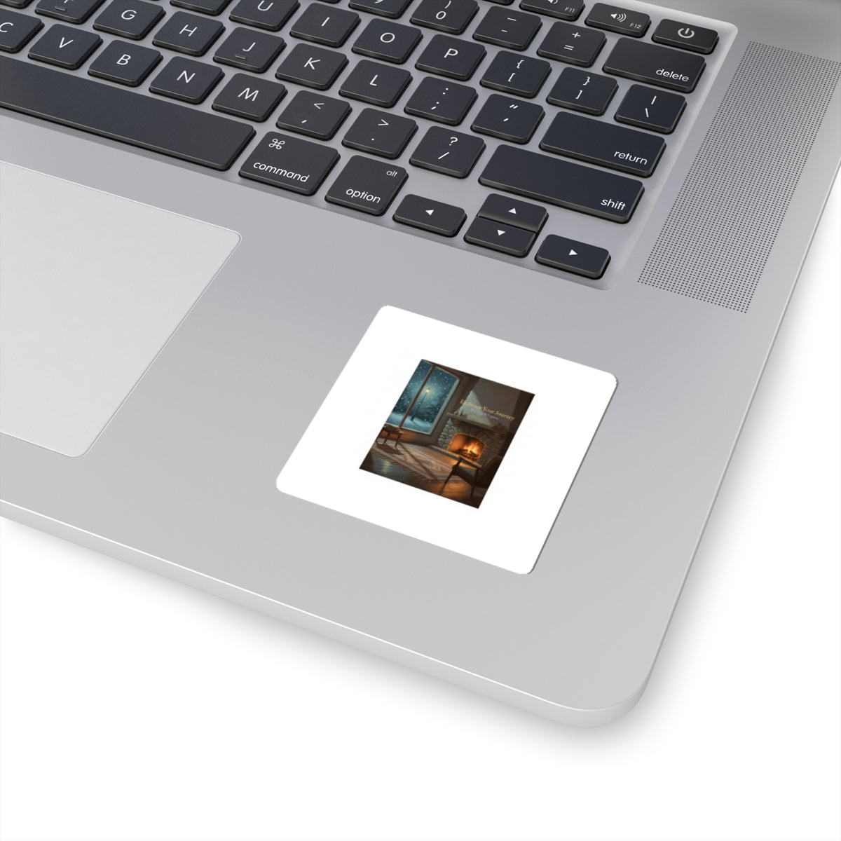 Cozy Hearth Scene Kiss-Cut Stickers | Calm Motivation, Quiet Progress