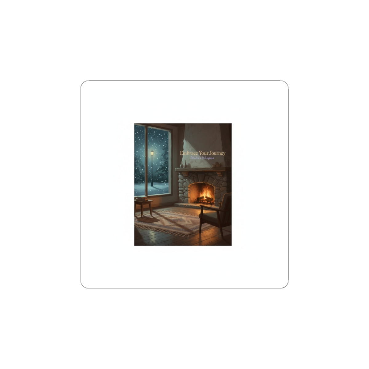 Cozy Hearth Scene Kiss-Cut Stickers | Calm Motivation, Quiet Progress
