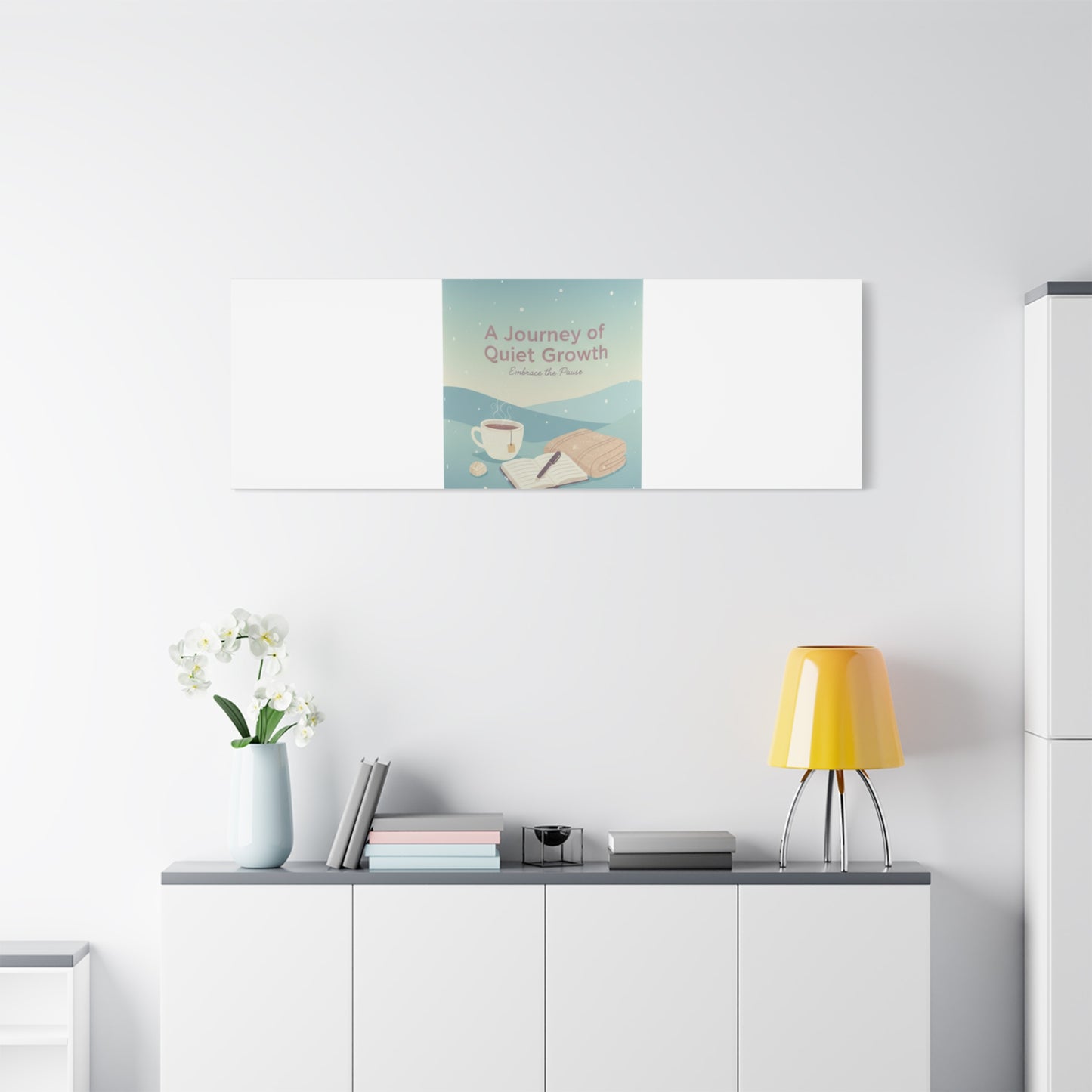 A Journey of Quiet Growth Canvas | mindful goals poster, habit tracker graphic