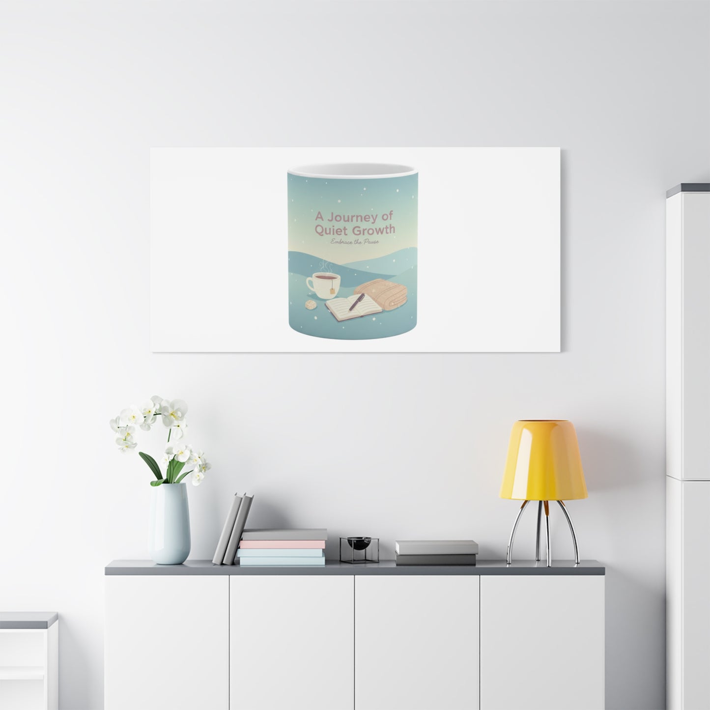 A Journey of Quiet Growth Canvas | mindful goals poster, habit tracker graphic