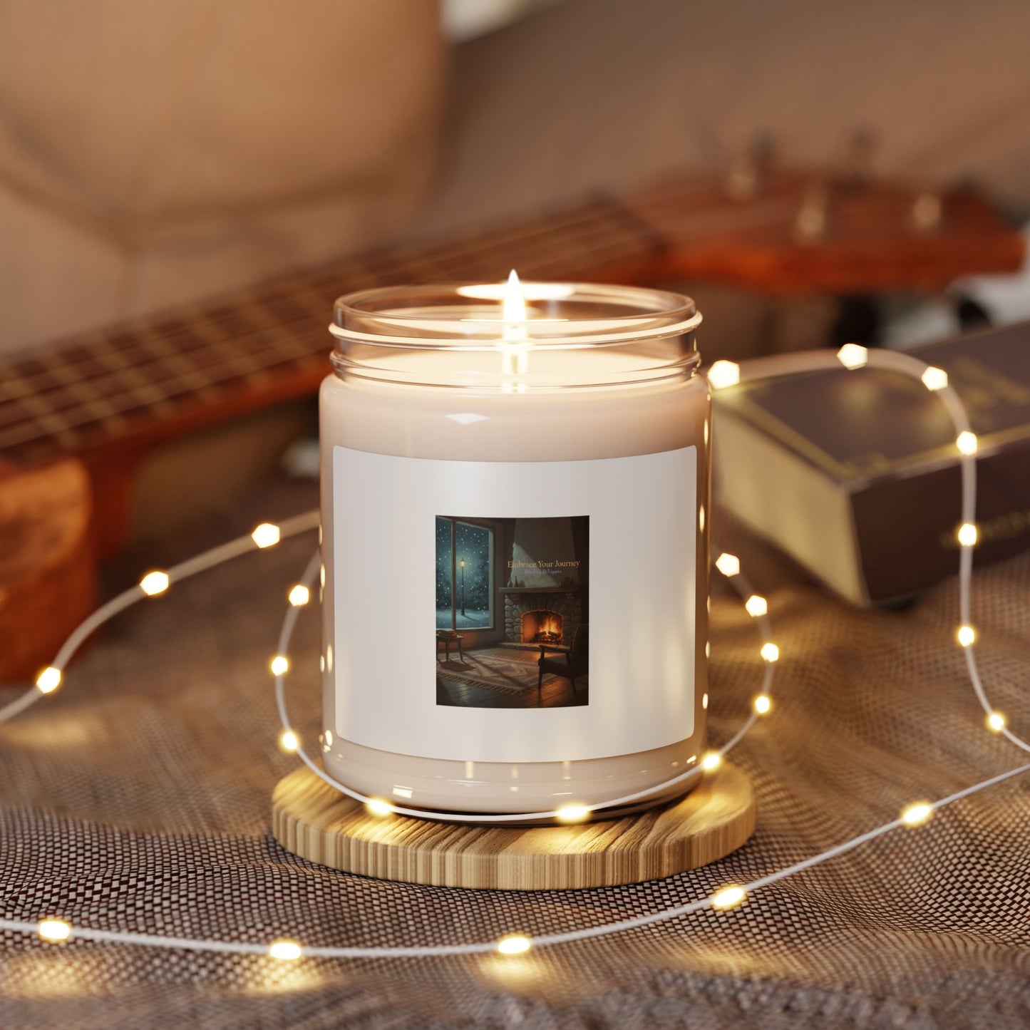 Cozy Hearth Scene Candle, Soy Jar Candle | Calm Motivation, Quiet Progress