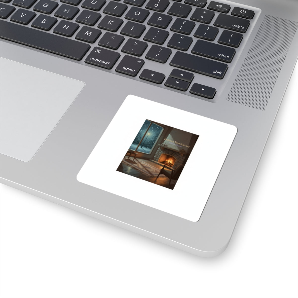 Cozy Hearth Scene Kiss-Cut Stickers | Calm Motivation, Quiet Progress