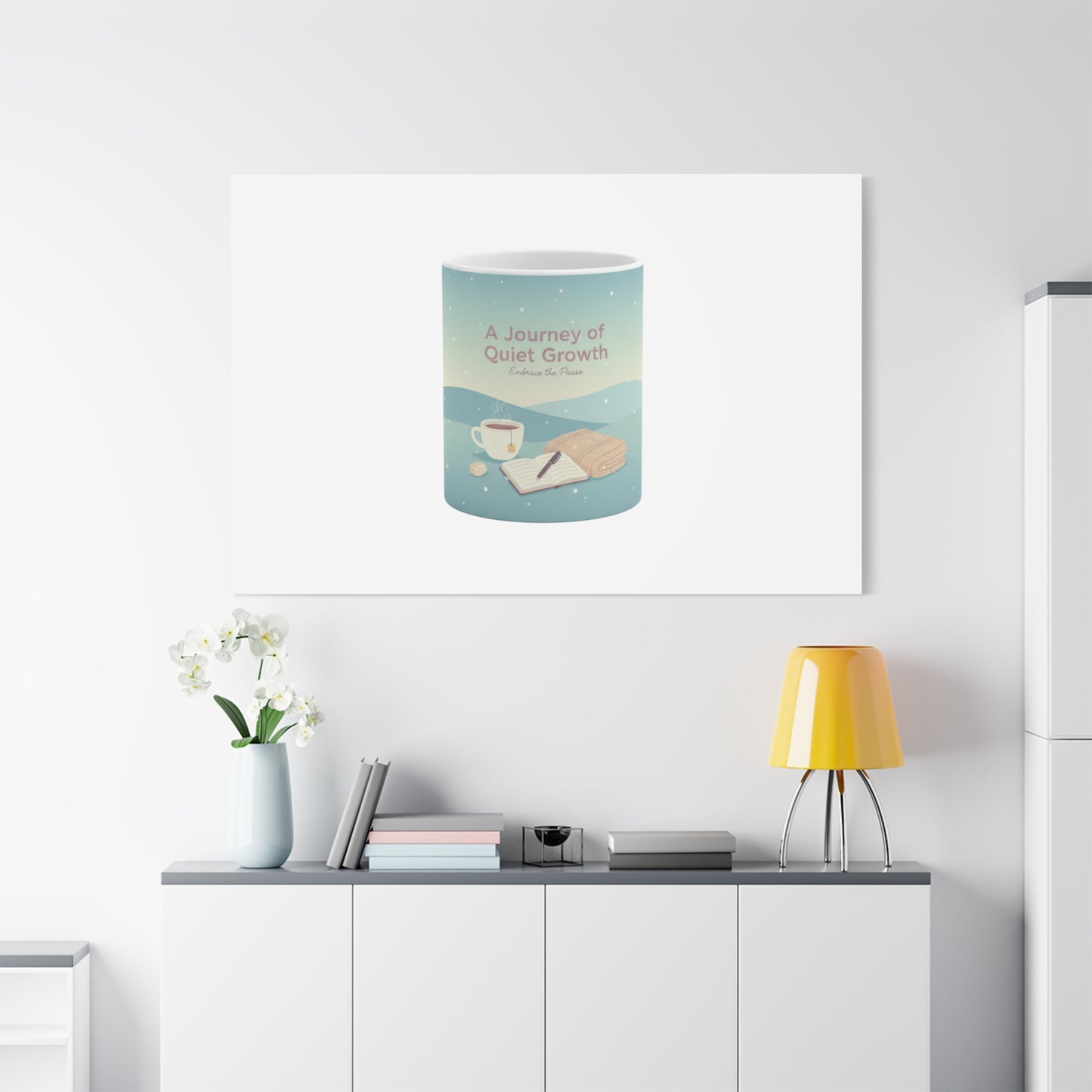 A Journey of Quiet Growth Canvas | mindful goals poster, habit tracker graphic