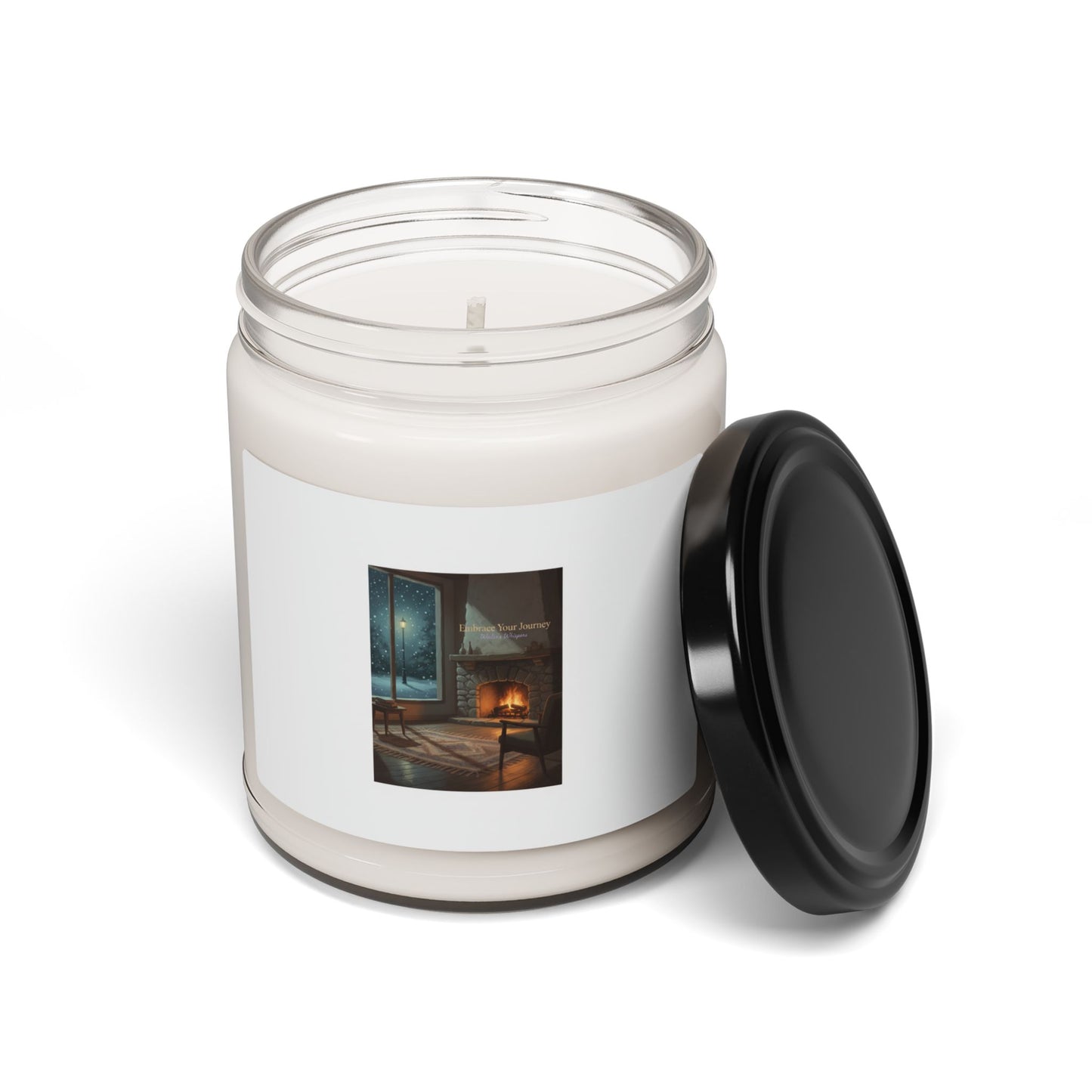Cozy Hearth Scene Candle, Soy Jar Candle | Calm Motivation, Quiet Progress