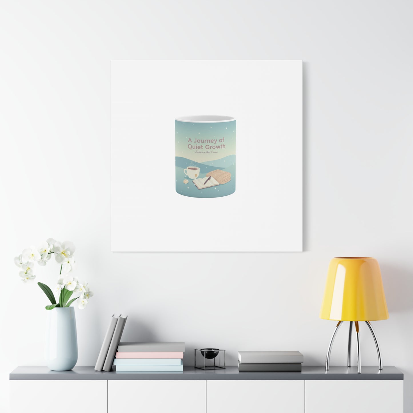 A Journey of Quiet Growth Canvas | mindful goals poster, habit tracker graphic