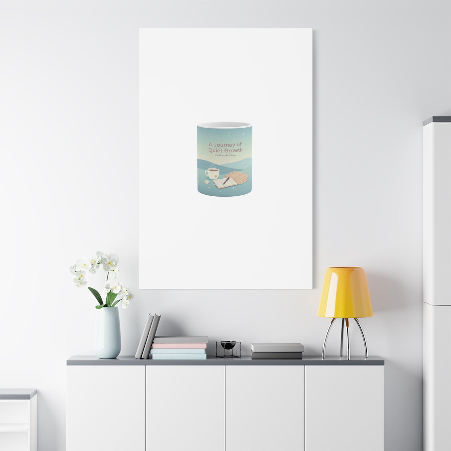 A Journey of Quiet Growth Canvas | mindful goals poster, habit tracker graphic