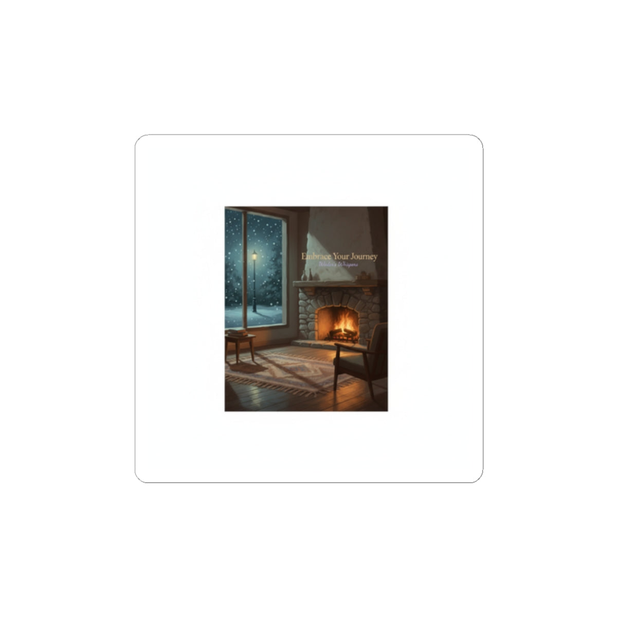 Cozy Hearth Scene Kiss-Cut Stickers | Calm Motivation, Quiet Progress