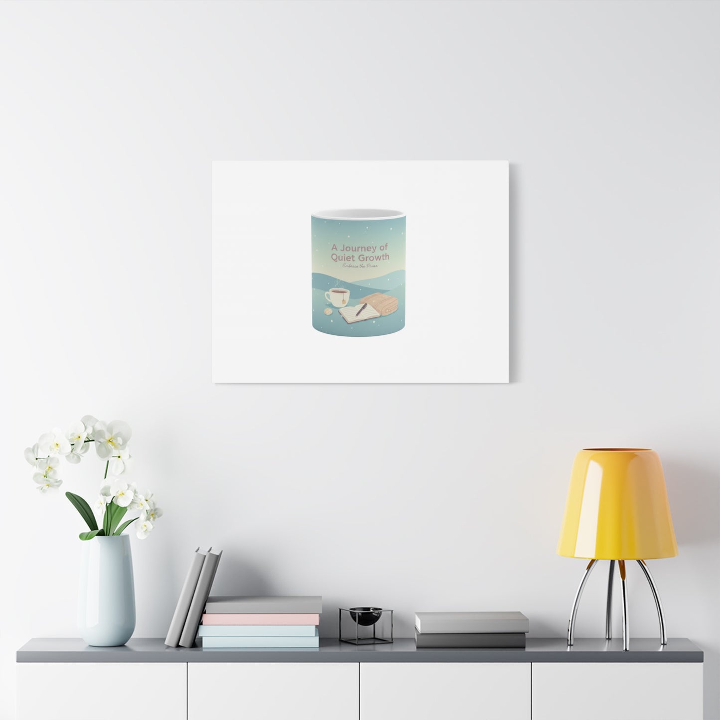 A Journey of Quiet Growth Canvas | mindful goals poster, habit tracker graphic