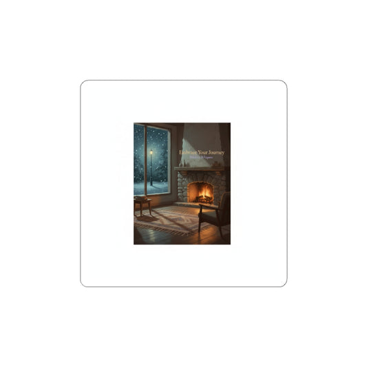 Cozy Hearth Scene Kiss-Cut Stickers | Calm Motivation, Quiet Progress