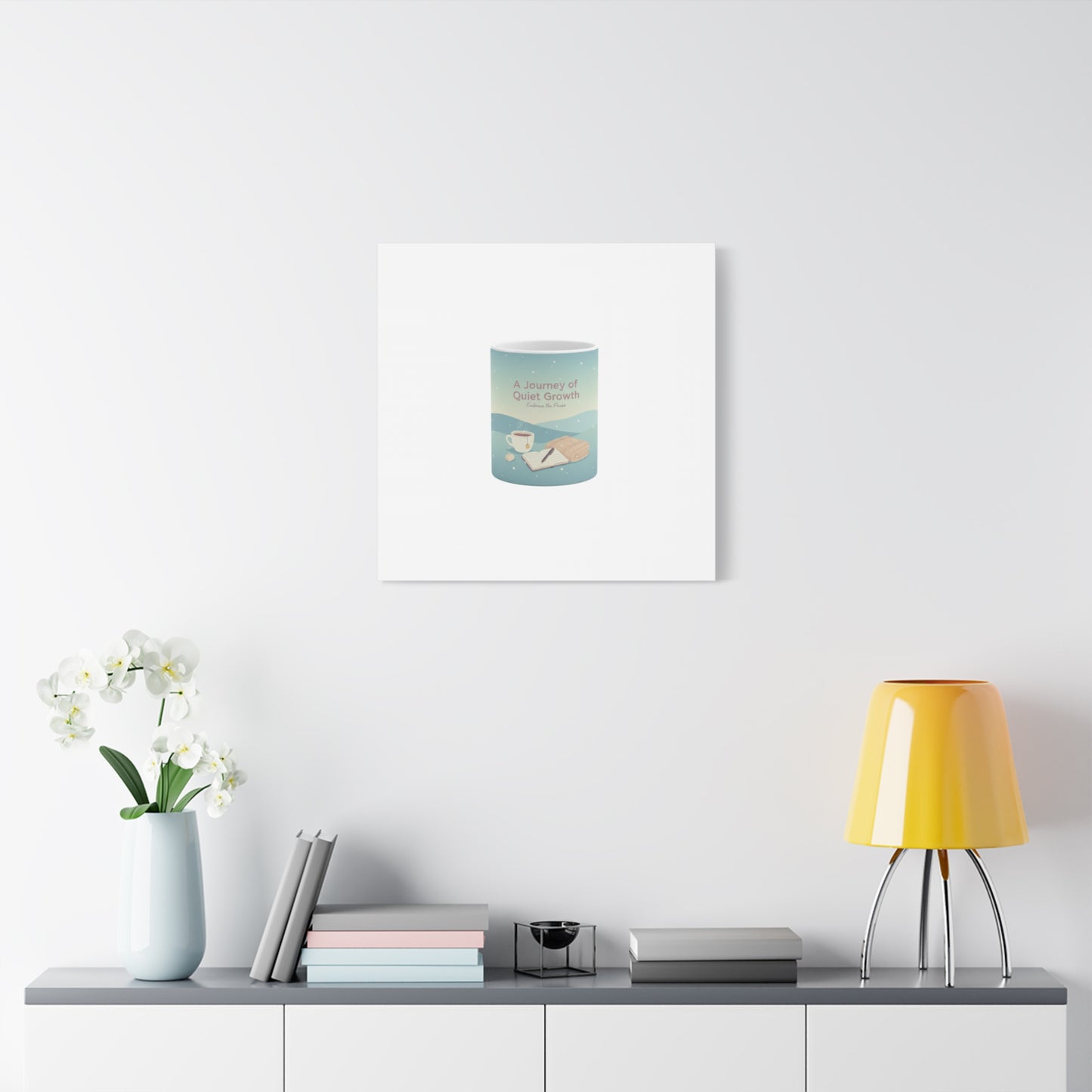 A Journey of Quiet Growth Canvas | mindful goals poster, habit tracker graphic