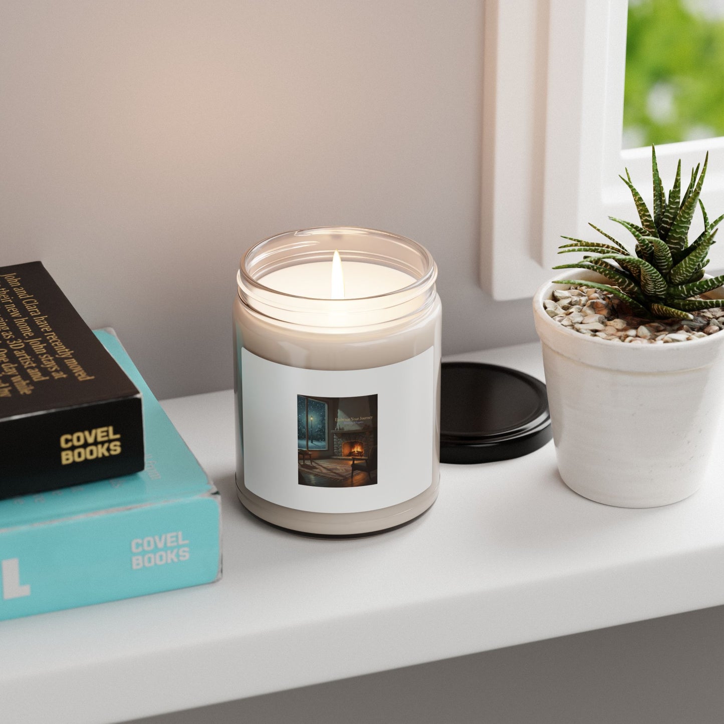Cozy Hearth Scene Candle, Soy Jar Candle | Calm Motivation, Quiet Progress