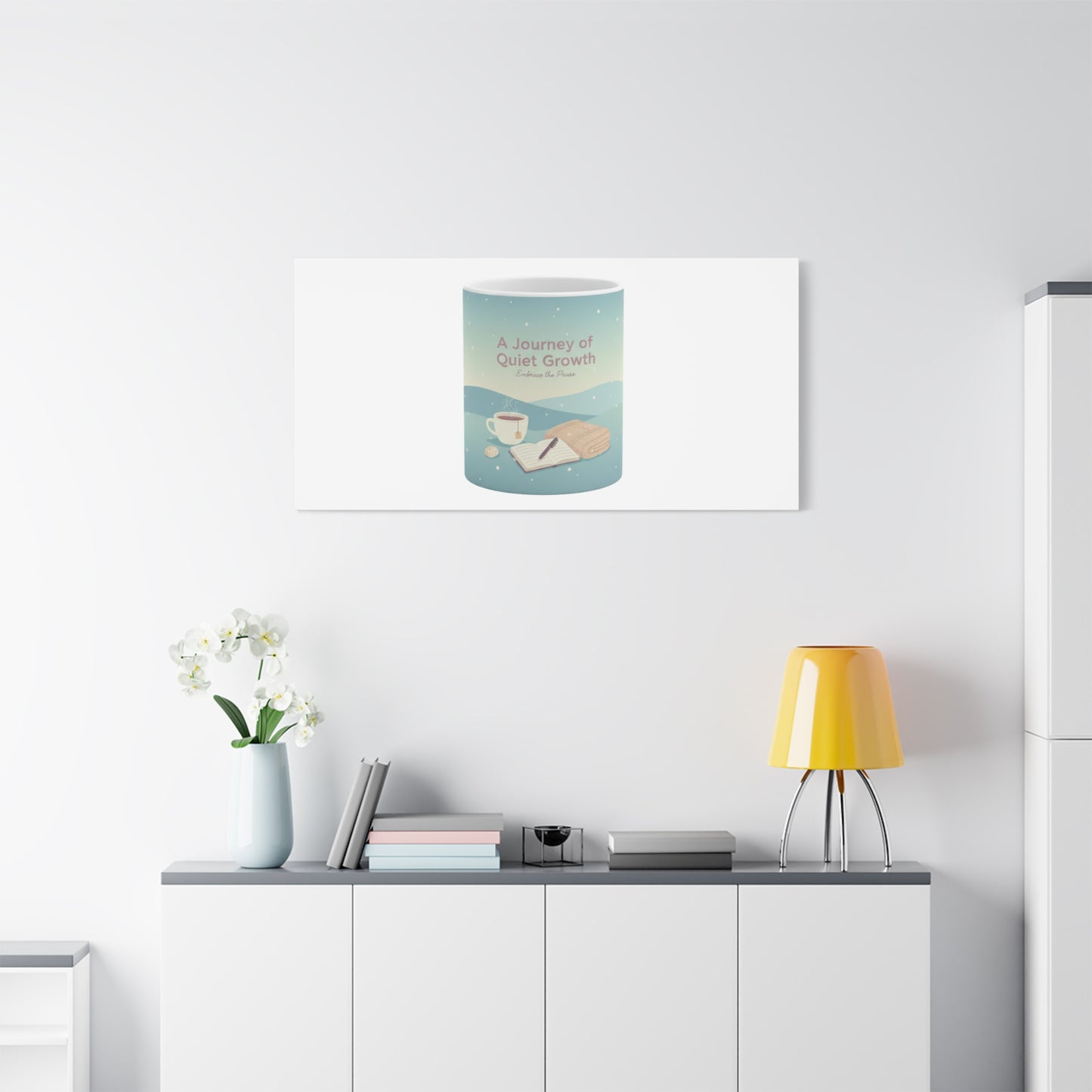 A Journey of Quiet Growth Canvas | mindful goals poster, habit tracker graphic