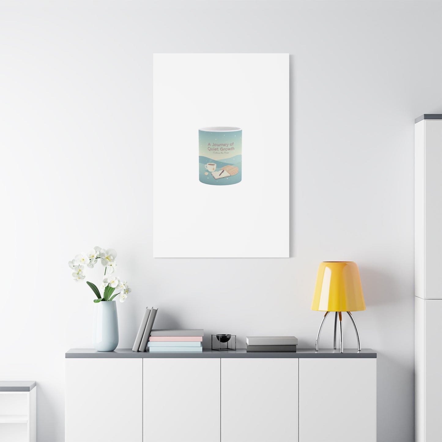 A Journey of Quiet Growth Canvas | mindful goals poster, habit tracker graphic